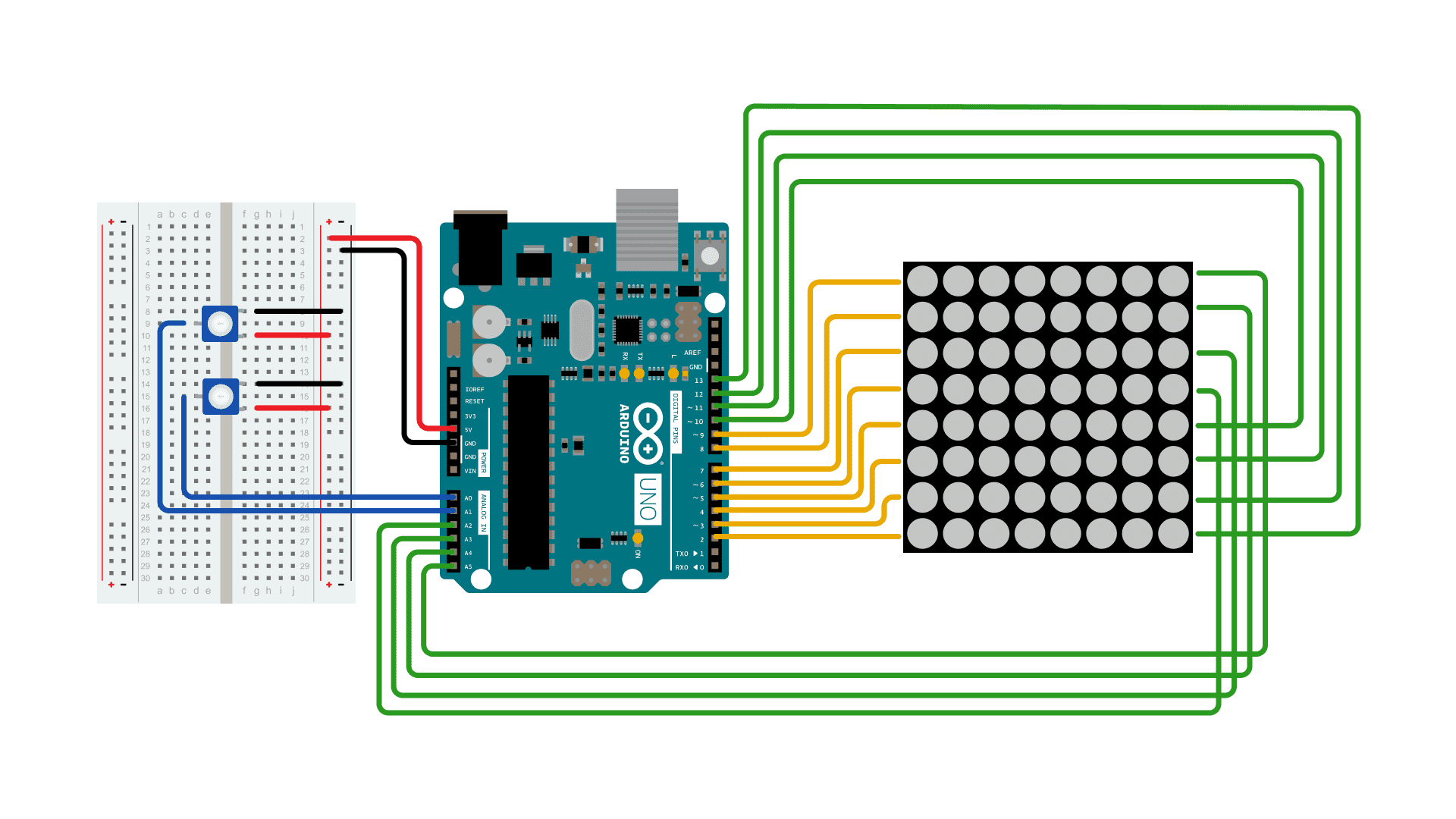 Row Columm Scanning To Control An 8x8 Led Matrix Arduino 4481