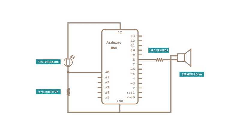 arduino speaker photocell schem