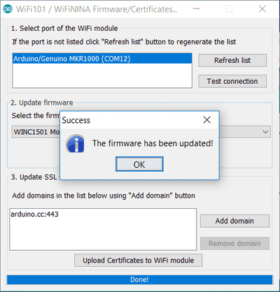 Firmware And Certificates Updater | Arduino